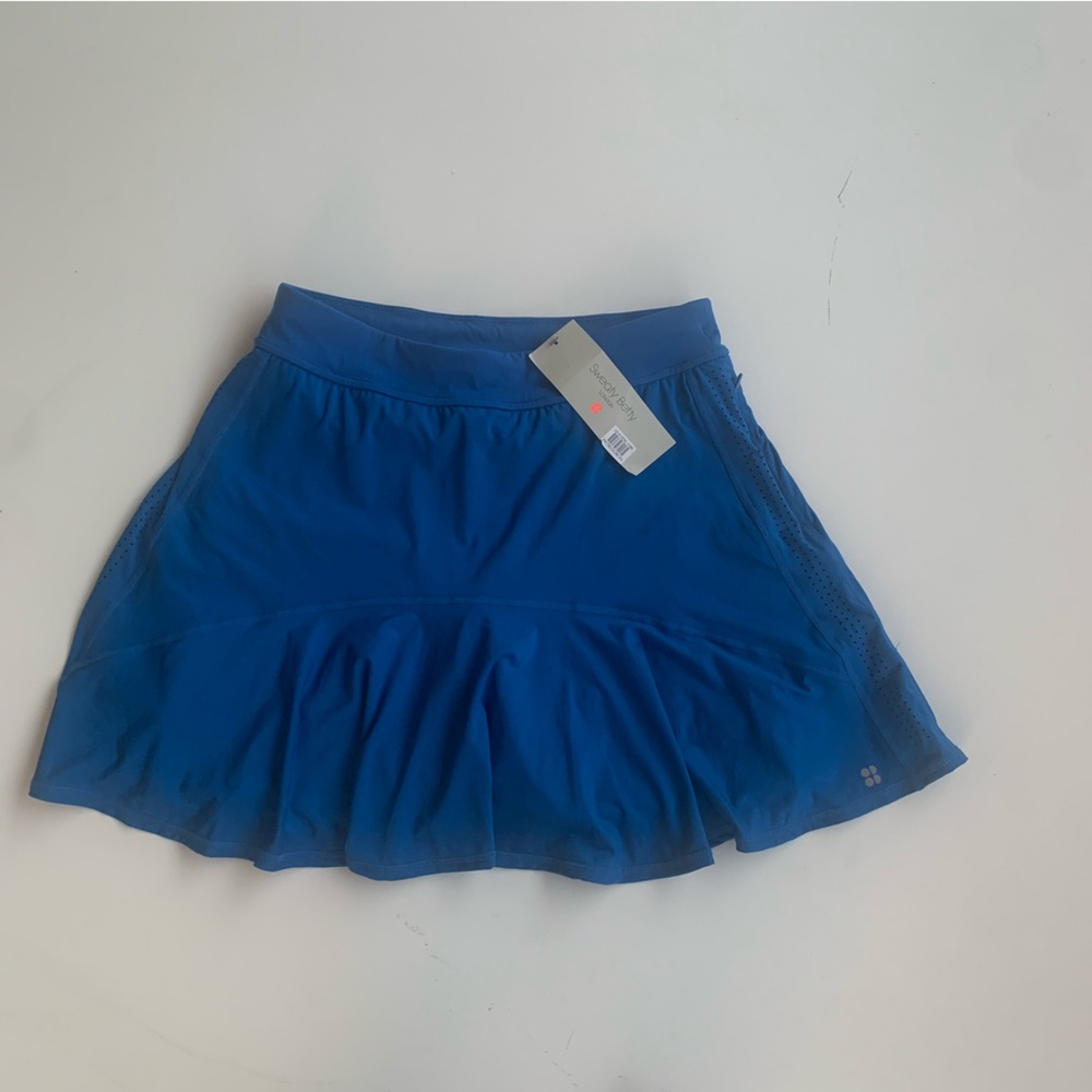 Sweaty Betty Athletic Skort Skirt Sz Medium Blue Tennis Prep Golf Athleisure NWT